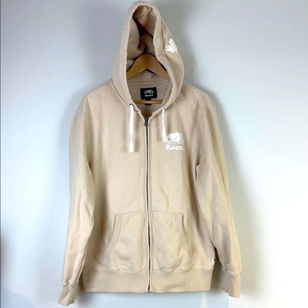 Roots Cotton Original Full Zip Hoodie Size Large